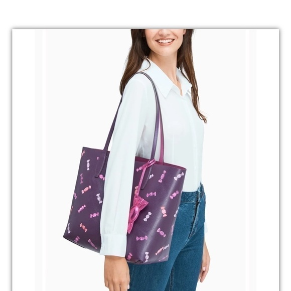 Kate Spade Candy Wrapper Wrappings Tote Reversible Wristlet Set NWT - Picture 5 of 6